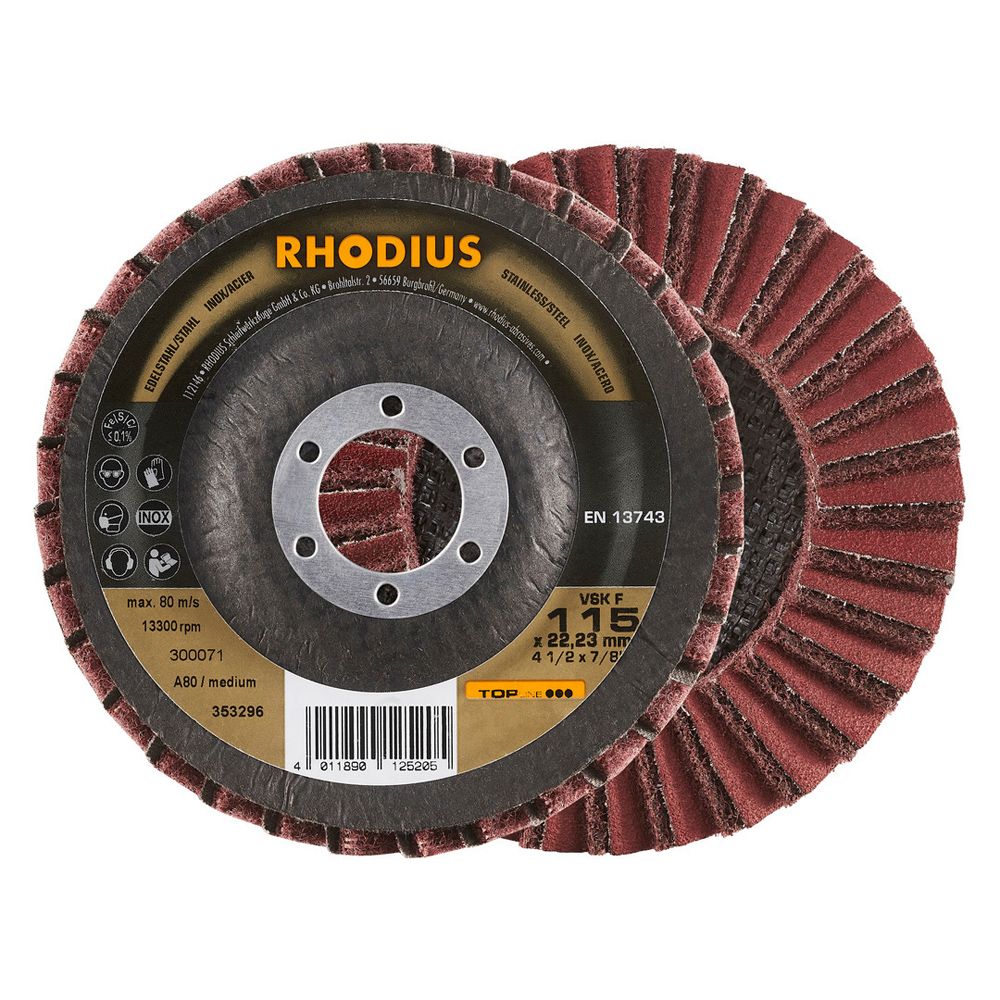 RHODIUS Fächerschleifscheibe VSK F 115x22.23
