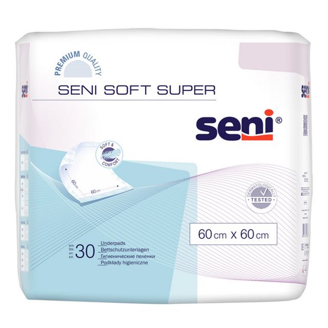 Seni Soft Super Krankenunterlagen Unterlagen mit Saugkern aus Zellstoff-Flocken Unterseite aus 6-10350-0, Bild 2