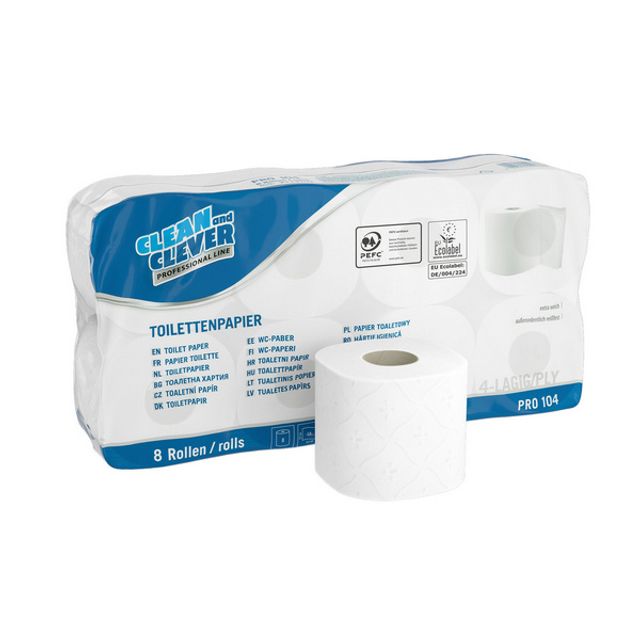 CLEAN and CLEVER Toilettenpapier Kleinrollen PRO 104