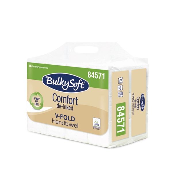 Bulkysoft Comfort Handtuch V-Falzung 2-lagig Tiefe gefaltet 10,5 cm 250 Blatt, Bild 2