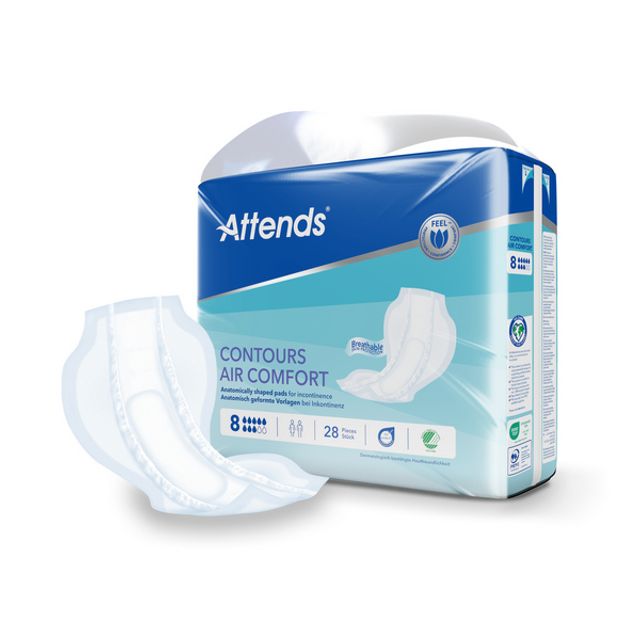 ATTENDS Contours Air Comfort Hygiene-Einlagen Saugleistung: 8 starke Inkontinenz grün, Bild 2