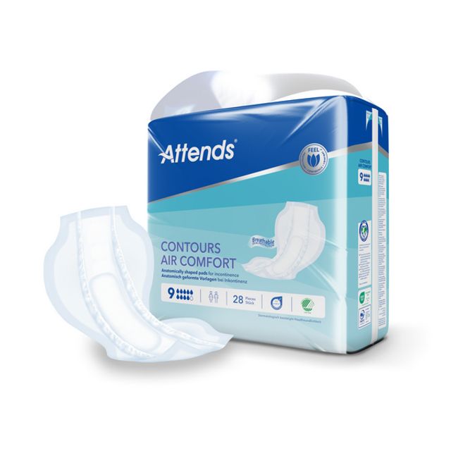 ATTENDS Contours Air Comfort Hygiene-Einlagen Saugleistung: 9 schwere Inkontinenz lila, Bild 2