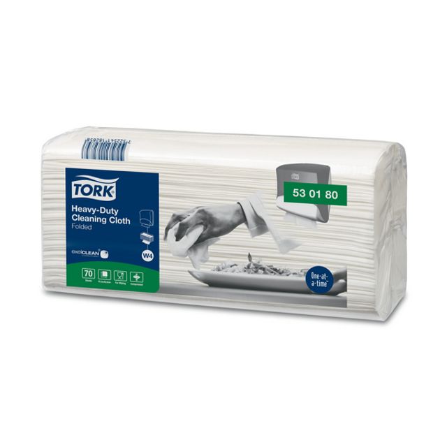Tork Premium extra starke Reinigungstücher 530 - Einzeltücher Top Pack - W4 System weiss, Bild 2