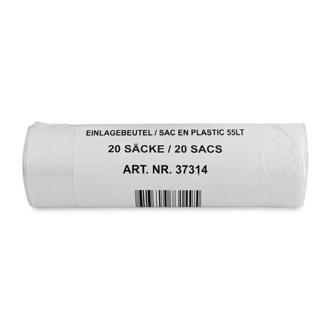 Einlagebeutel mit Verschlussband 55 Liter transparent 0,008 mm, Bild 2