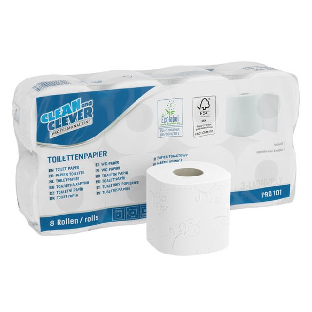 CLEAN and CLEVER Toilettenpapier Kleinrollen PRO 101
