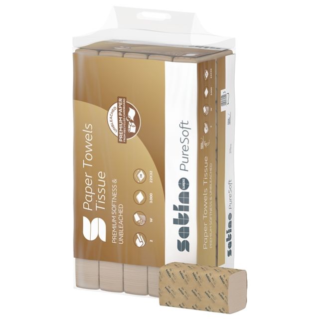 Satino PureSoft Handtuch PT2 System W-Falzung 32 120 Blatt, Bild 3