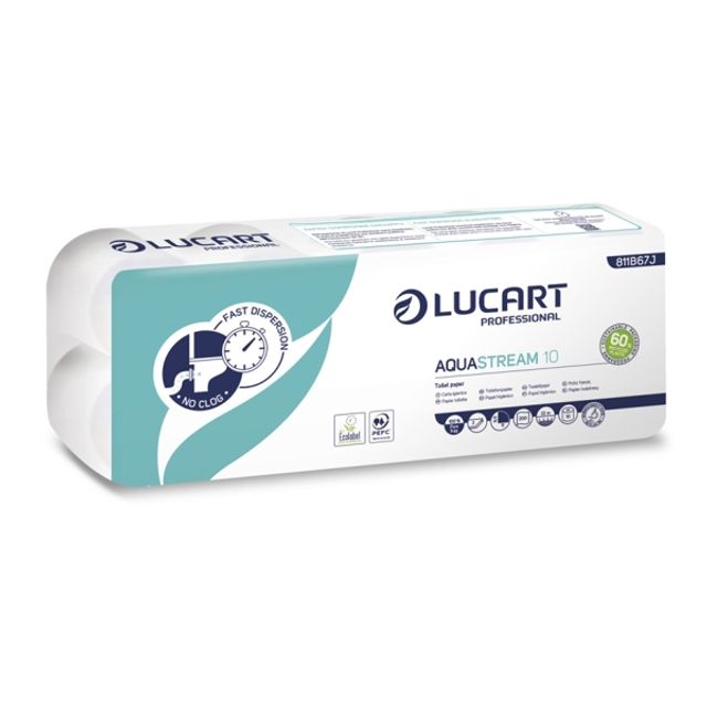 Lucart Aquastream 10 Toilettenpapier Kleinrollen