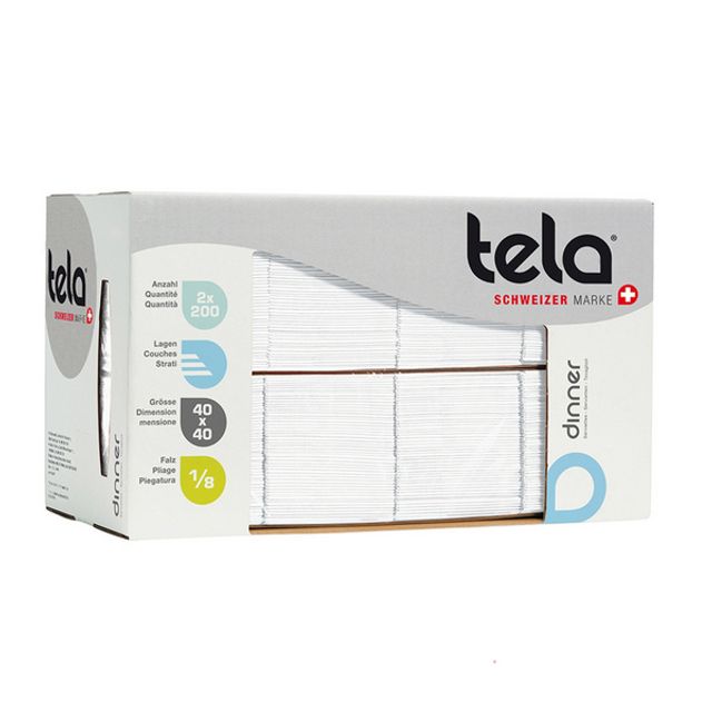 Tela Dinner Servietten 40 x 40 cm 3-lagig 1/8-Falz in 3 Farben, Bild 3