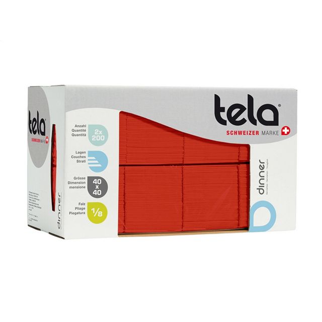 Tela Dinner Servietten 40 x 40 cm 3-lagig 1/8-Falz in 3 Farben, Bild 2